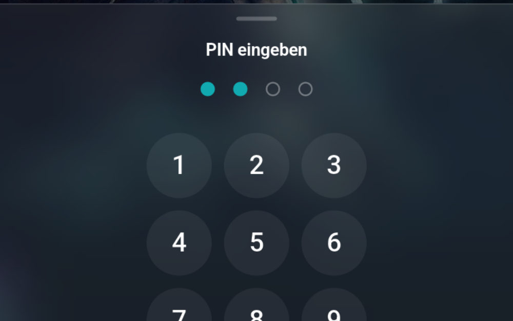 Die Tunvio-PIN-Eingabe vor einer gesperrten Kategorie