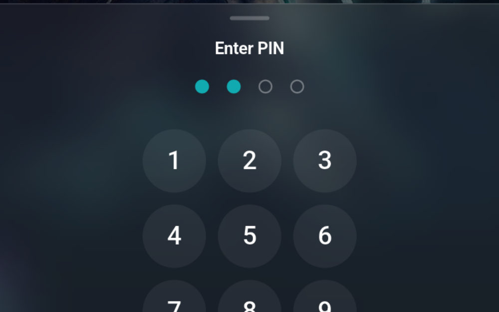 The Tunvio PIN pad in front of a locked category